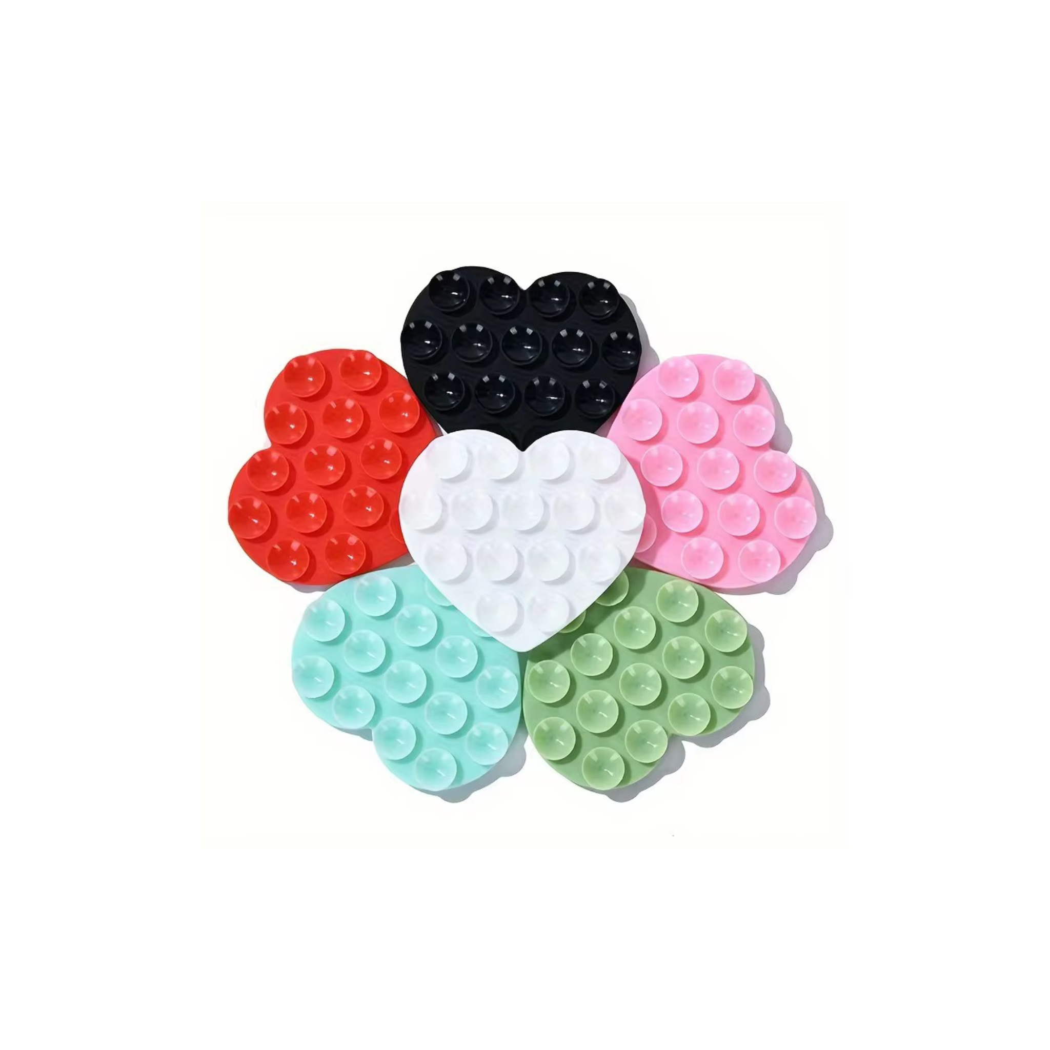 Bundle 5 Ventose a Cuore Adesive per iPhone, Samsung e Smartphone – Colorate e Cute