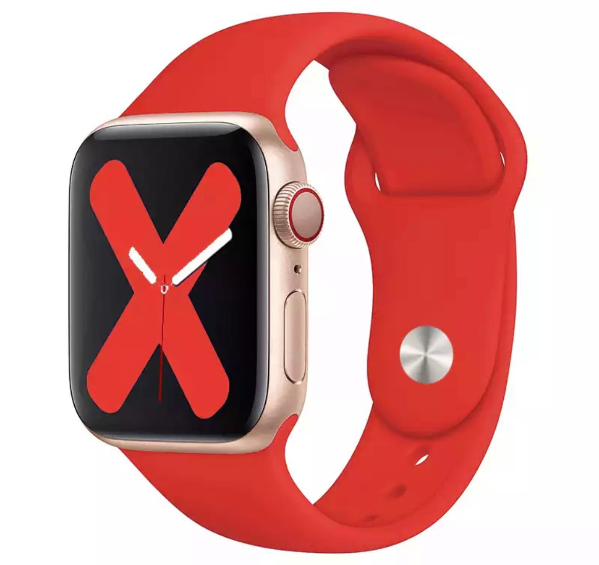Silicon Strap Watch 42mm-44mm-45mm-49mm, Red