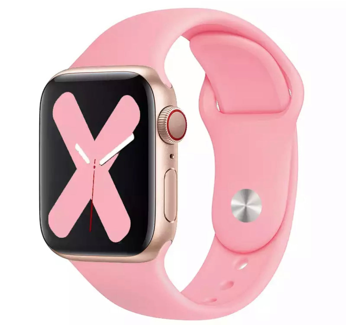 Silicon Strap Watch 42mm-44mm-45mm-49mm, Light Pink