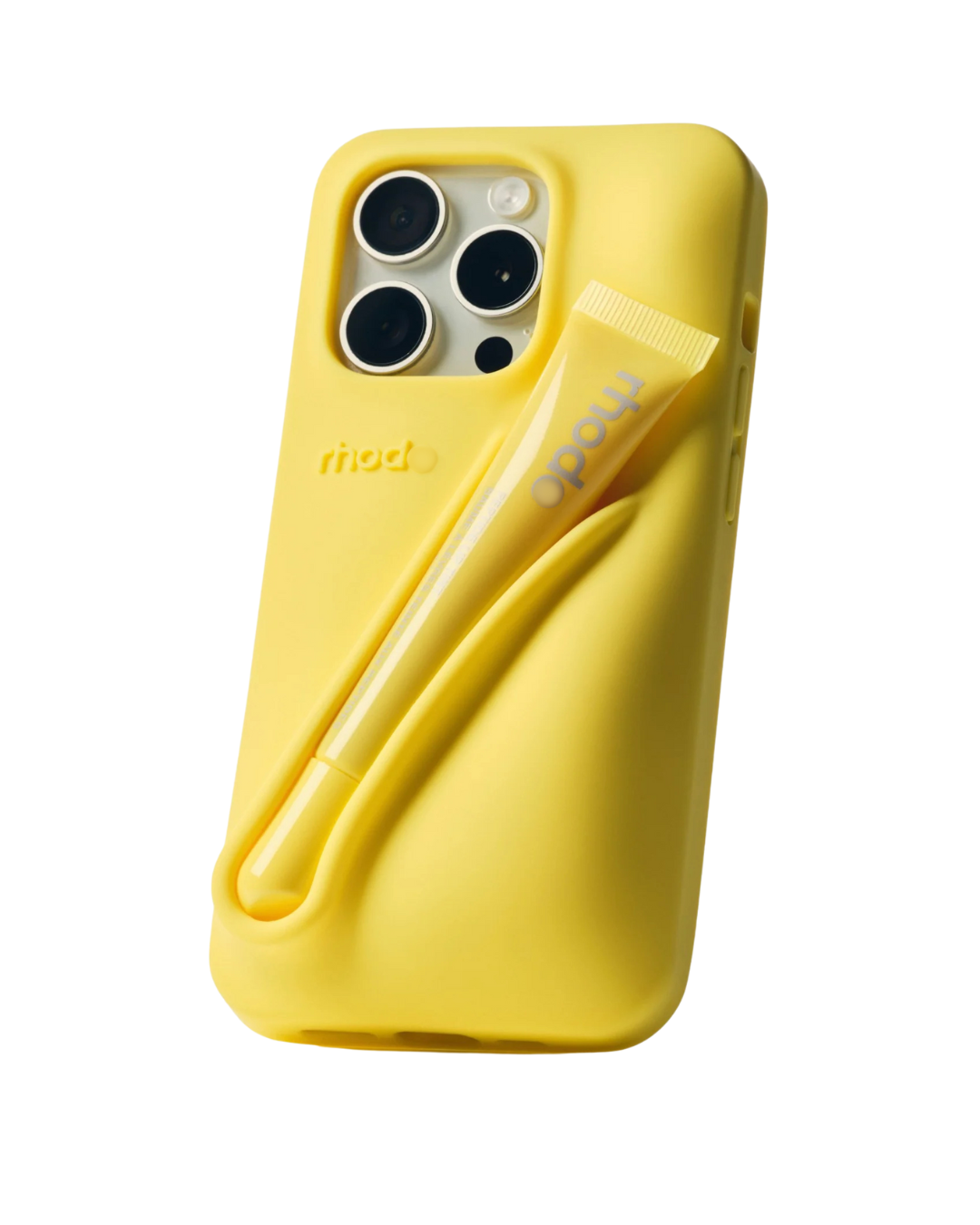 Cover Glossy – Custodia iPhone con Porta Lip Balm Yellow