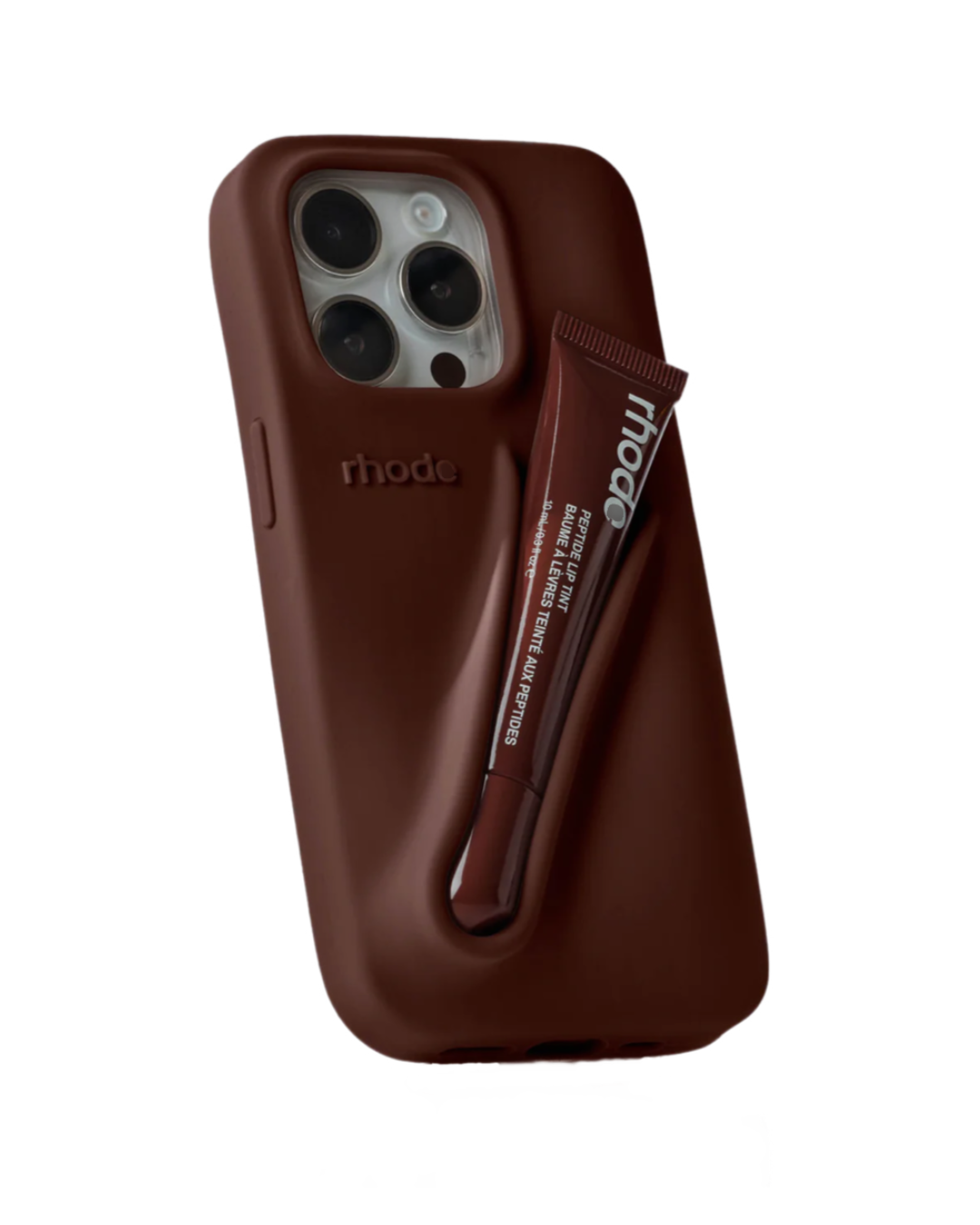 Cover Glossy – Custodia iPhone con Porta Lip Balm Espresso