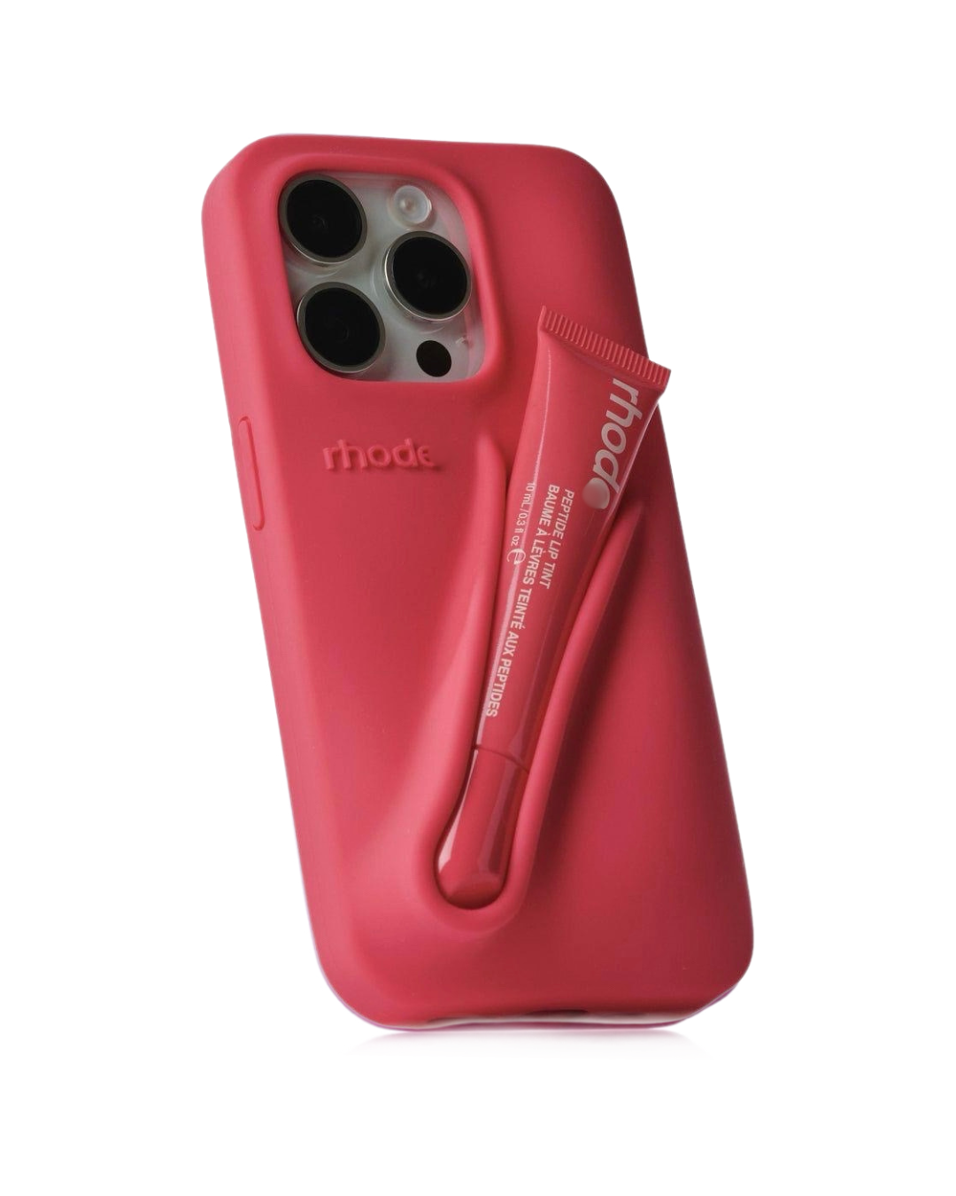 Cover Glossy – Custodia iPhone con Porta Lip Balm Peach